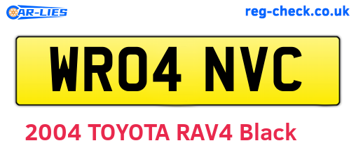 WR04NVC are the vehicle registration plates.