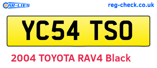 YC54TSO are the vehicle registration plates.