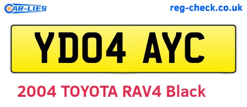 YD04AYC are the vehicle registration plates.