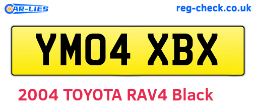 YM04XBX are the vehicle registration plates.