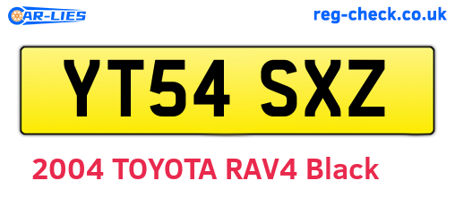 YT54SXZ are the vehicle registration plates.