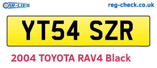 YT54SZR are the vehicle registration plates.