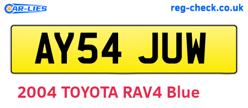 AY54JUW are the vehicle registration plates.