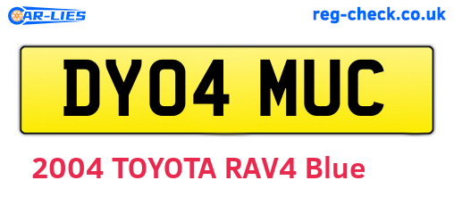 DY04MUC are the vehicle registration plates.