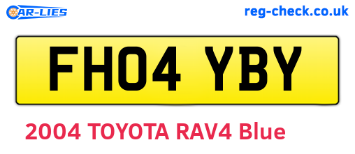 FH04YBY are the vehicle registration plates.