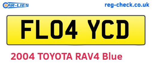 FL04YCD are the vehicle registration plates.
