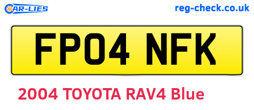 FP04NFK are the vehicle registration plates.