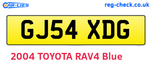 GJ54XDG are the vehicle registration plates.