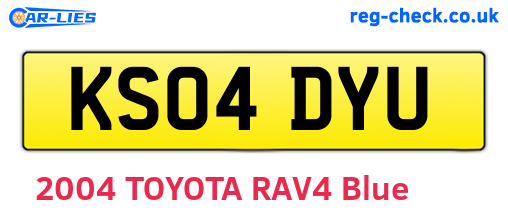 KS04DYU are the vehicle registration plates.