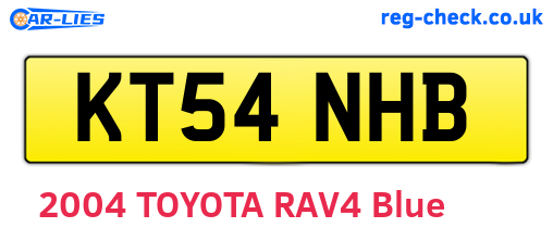 KT54NHB are the vehicle registration plates.