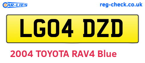 LG04DZD are the vehicle registration plates.