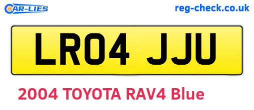 LR04JJU are the vehicle registration plates.