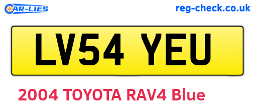 LV54YEU are the vehicle registration plates.
