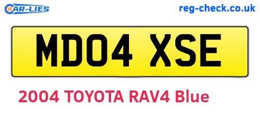 MD04XSE are the vehicle registration plates.