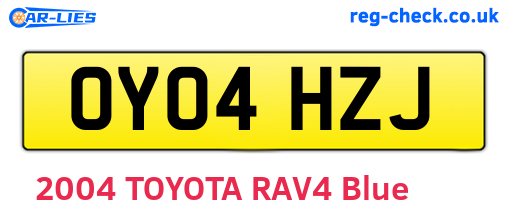 OY04HZJ are the vehicle registration plates.