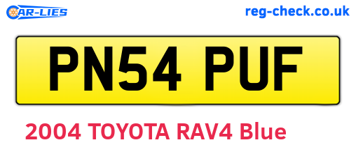 PN54PUF are the vehicle registration plates.