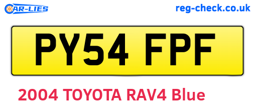 PY54FPF are the vehicle registration plates.