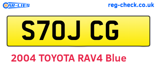 S70JCG are the vehicle registration plates.