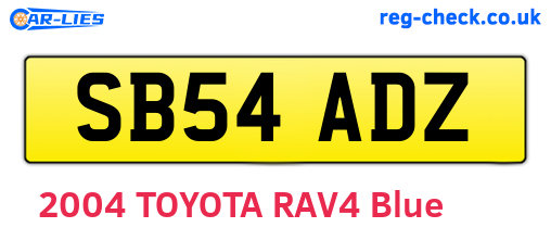 SB54ADZ are the vehicle registration plates.