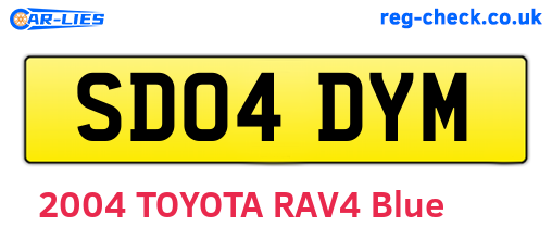 SD04DYM are the vehicle registration plates.