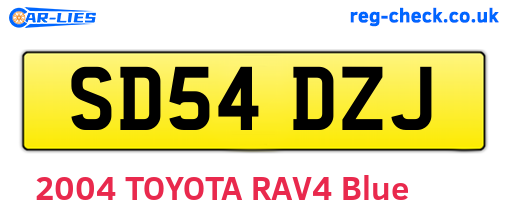 SD54DZJ are the vehicle registration plates.
