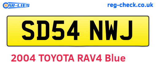SD54NWJ are the vehicle registration plates.