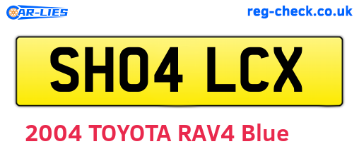 SH04LCX are the vehicle registration plates.
