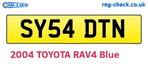SY54DTN are the vehicle registration plates.