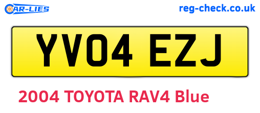 YV04EZJ are the vehicle registration plates.