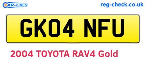 GK04NFU are the vehicle registration plates.