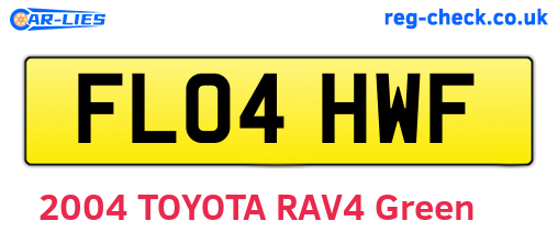 FL04HWF are the vehicle registration plates.