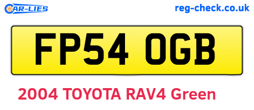 FP54OGB are the vehicle registration plates.
