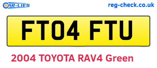 FT04FTU are the vehicle registration plates.