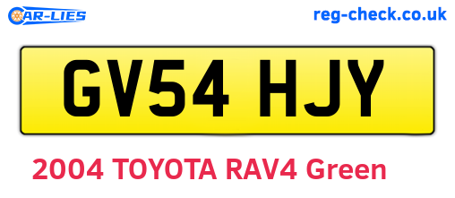 GV54HJY are the vehicle registration plates.