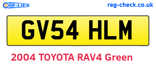 GV54HLM are the vehicle registration plates.