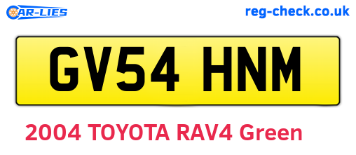 GV54HNM are the vehicle registration plates.