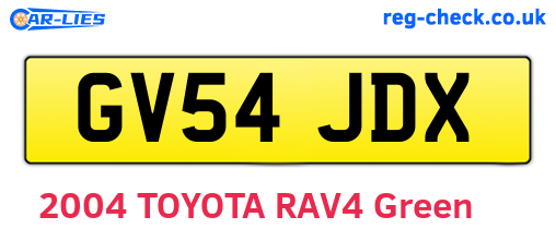 GV54JDX are the vehicle registration plates.