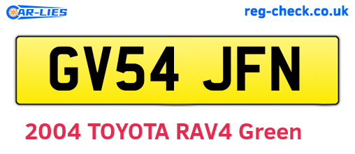 GV54JFN are the vehicle registration plates.
