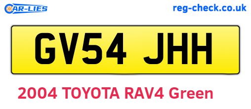 GV54JHH are the vehicle registration plates.