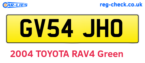 GV54JHO are the vehicle registration plates.