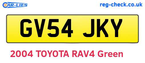 GV54JKY are the vehicle registration plates.