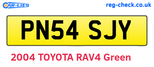 PN54SJY are the vehicle registration plates.