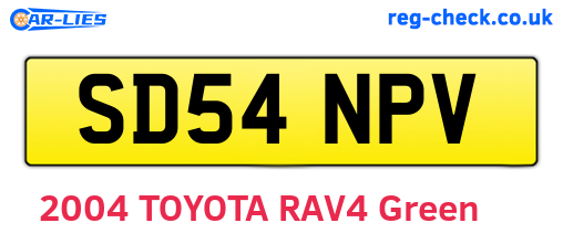 SD54NPV are the vehicle registration plates.