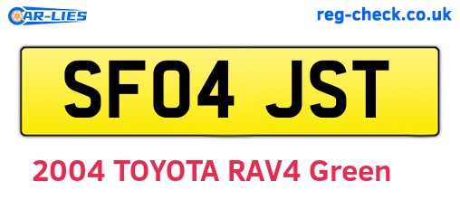 SF04JST are the vehicle registration plates.