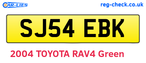 SJ54EBK are the vehicle registration plates.