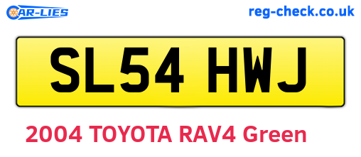 SL54HWJ are the vehicle registration plates.