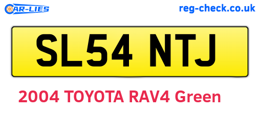 SL54NTJ are the vehicle registration plates.