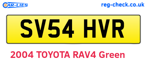 SV54HVR are the vehicle registration plates.