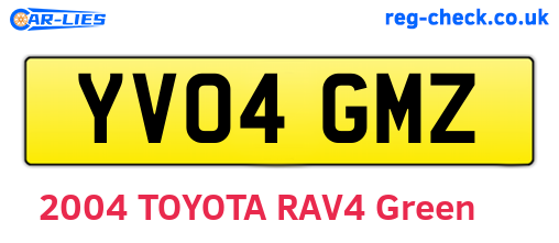 YV04GMZ are the vehicle registration plates.