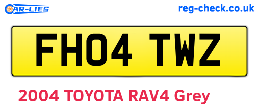 FH04TWZ are the vehicle registration plates.